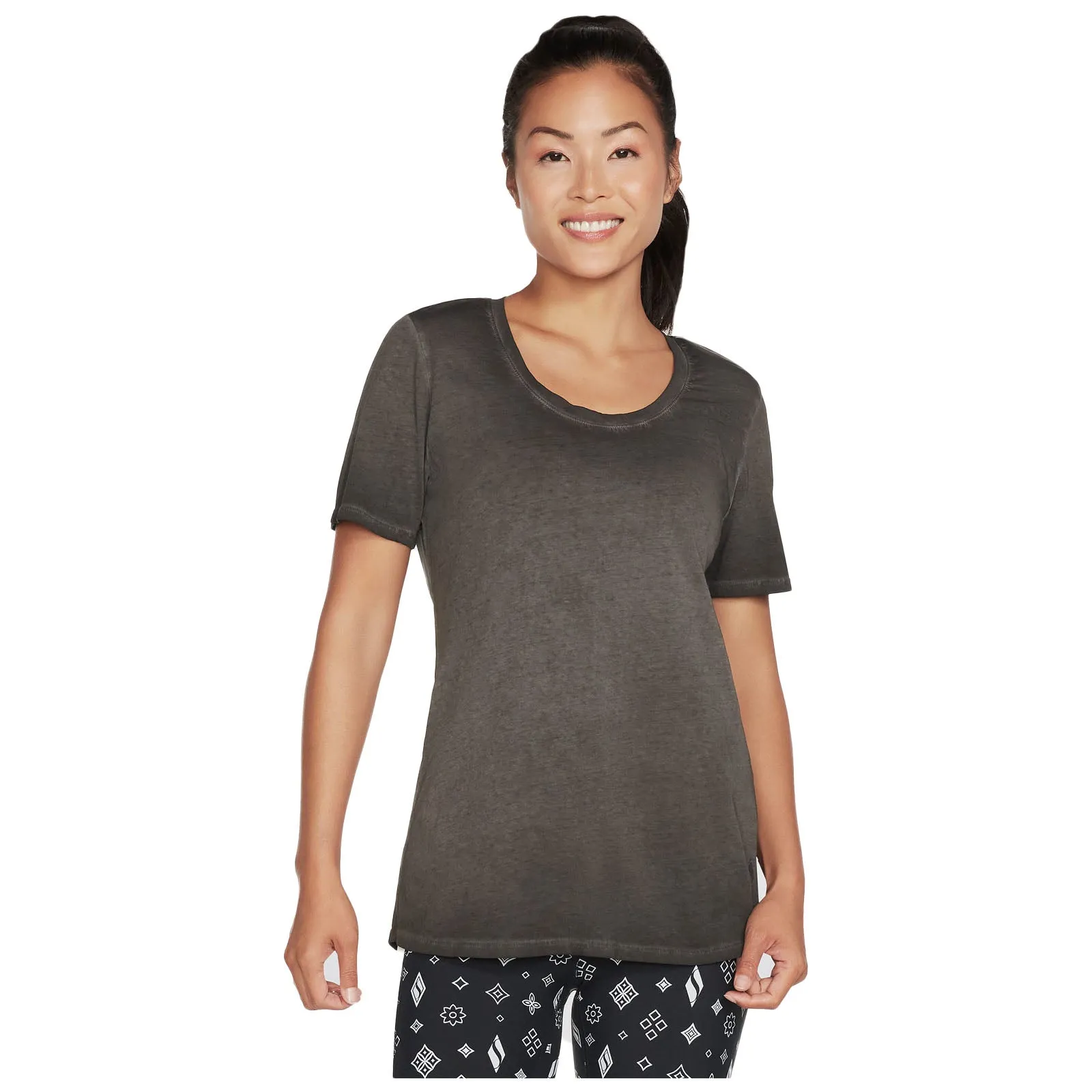 Skechers Ladies Diamond Wash Hatha Scoop Neck Tunic T-Shirt