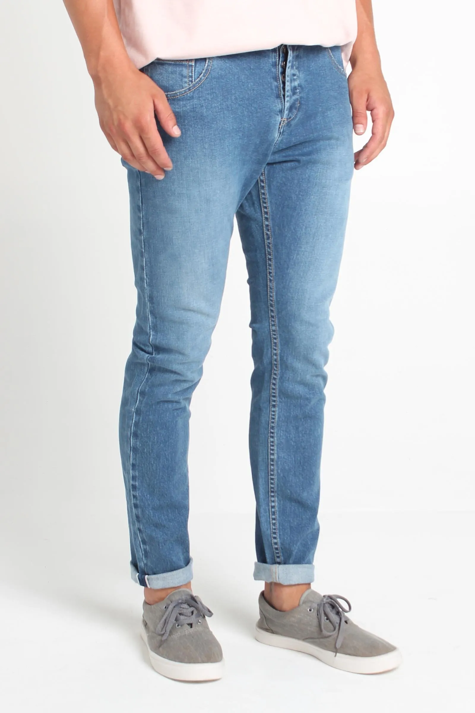 Skinny Fit 5-Pocket Jeans With Button-Fly