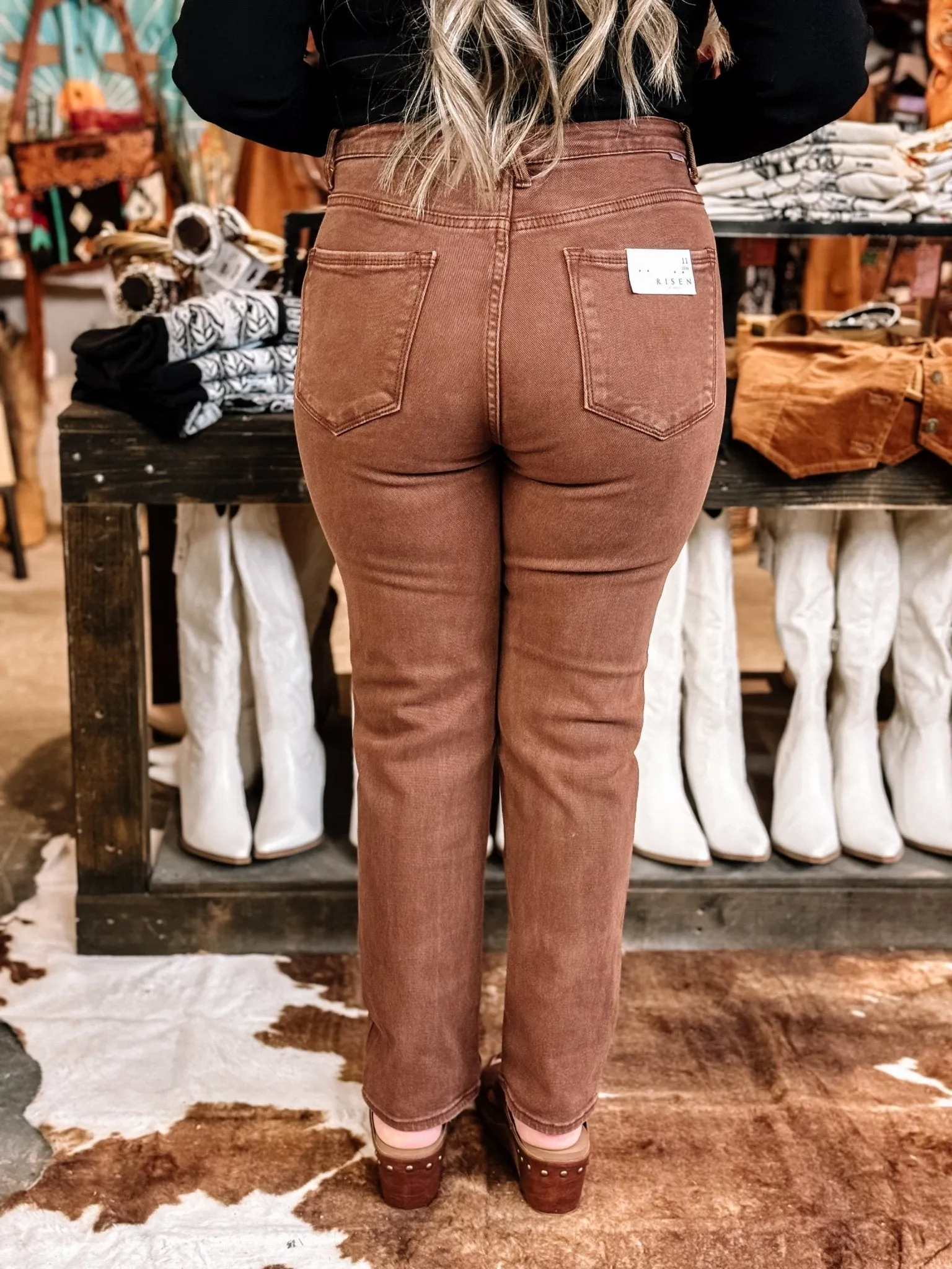 Sleek Lines High Rise Skinny Jeans, Mocha