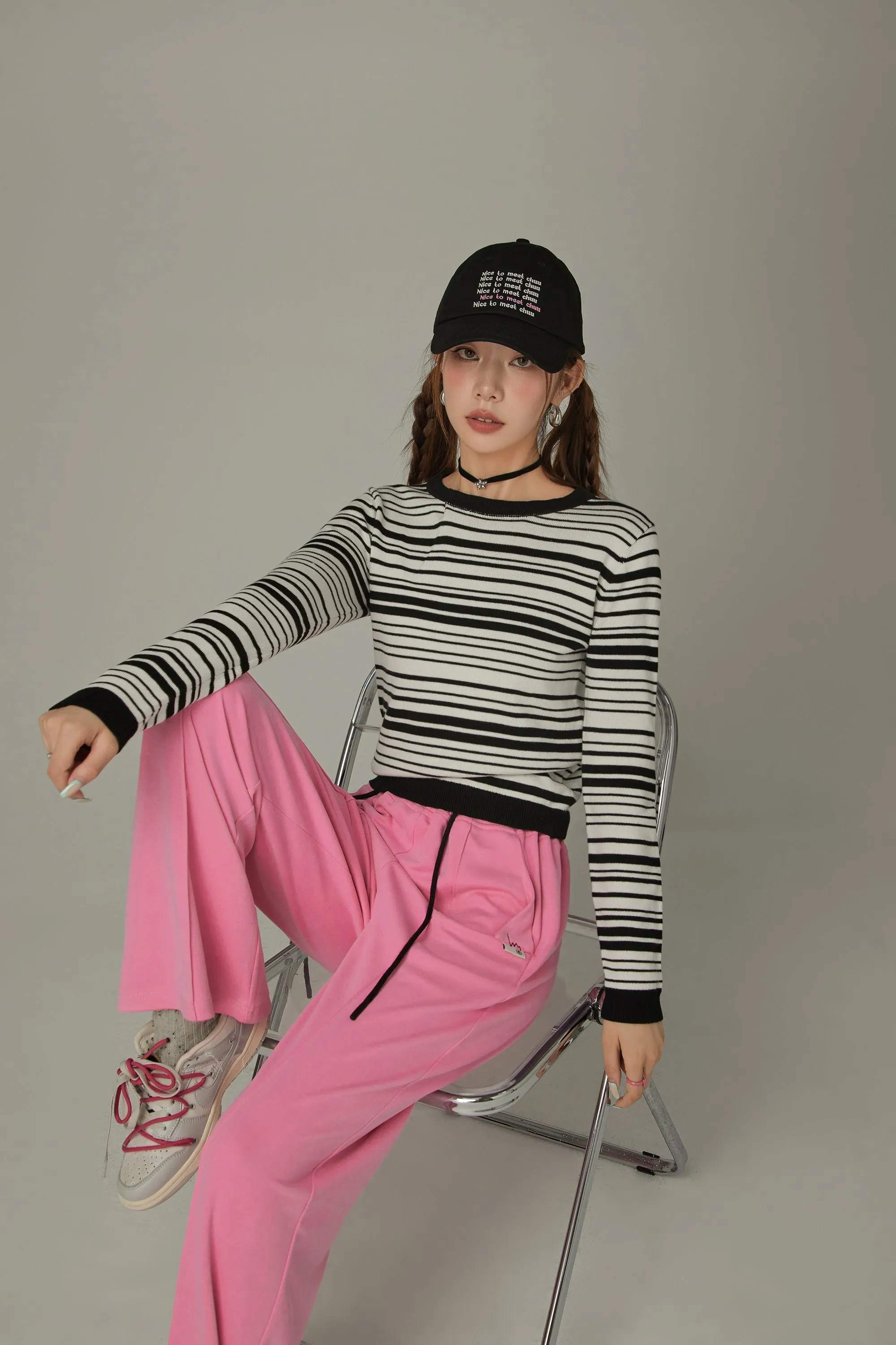 Slim Stripe Knit Top