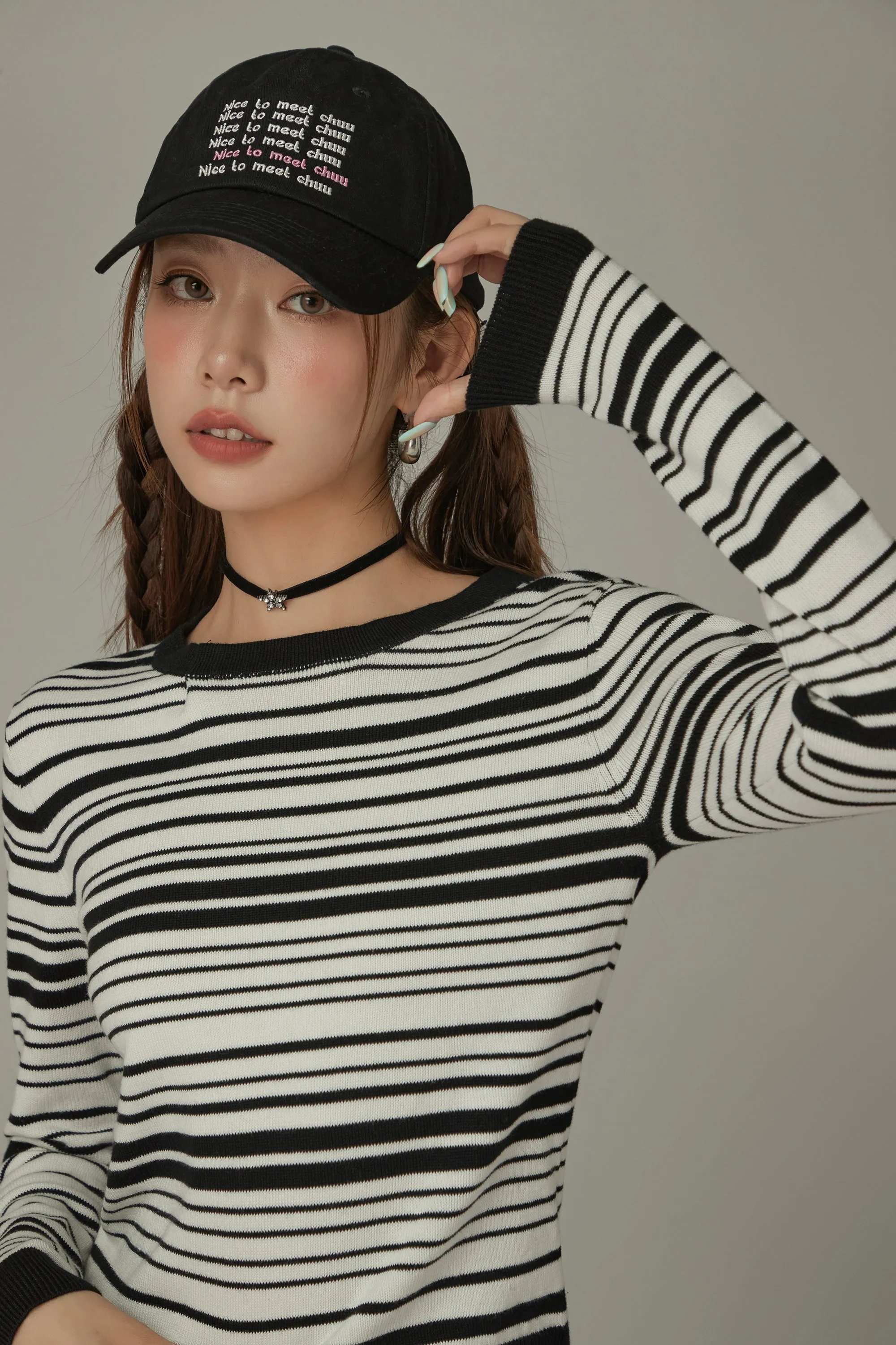 Slim Stripe Knit Top