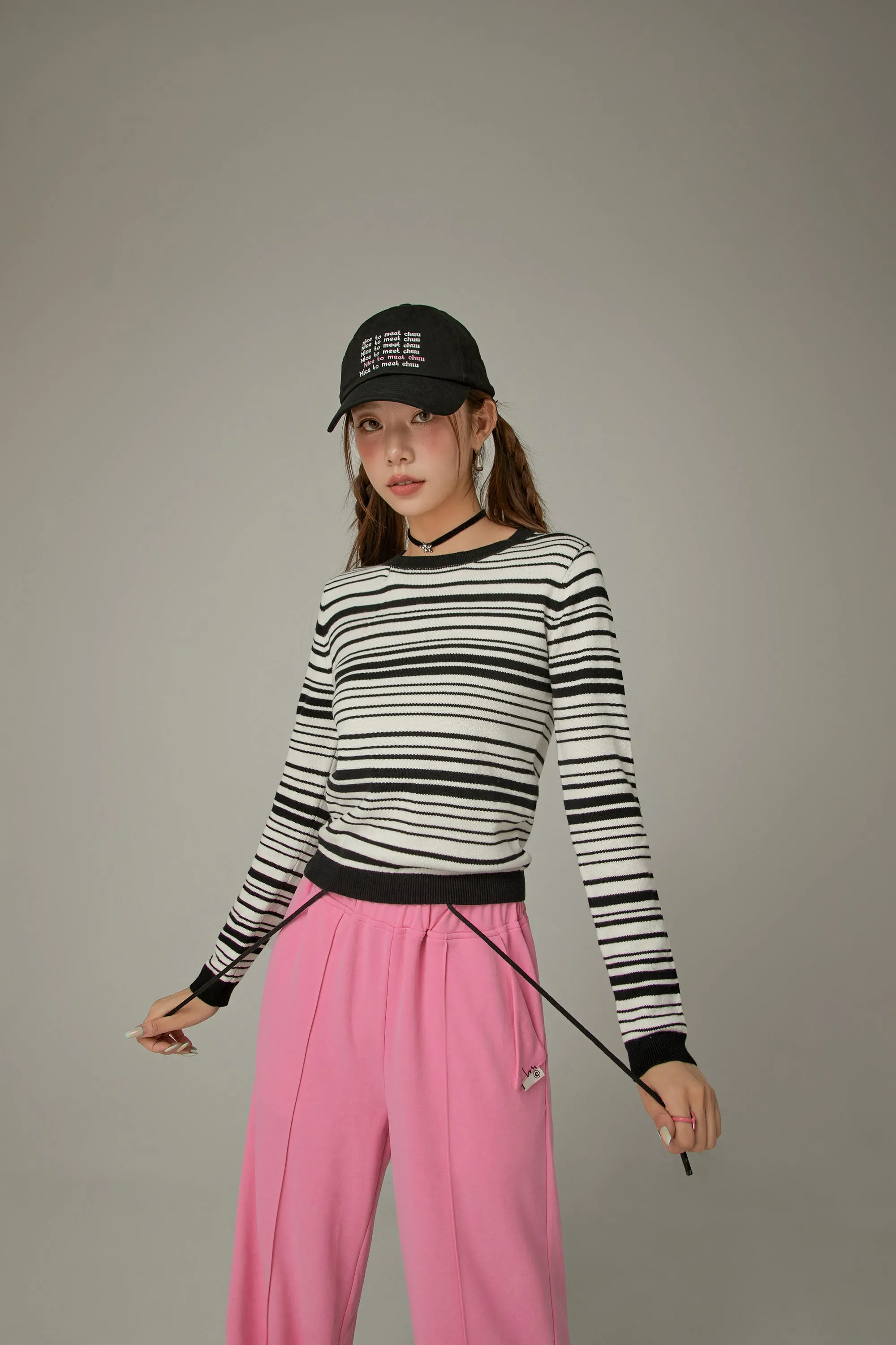 Slim Stripe Knit Top