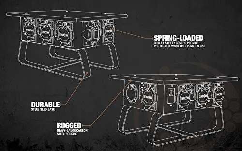 Southwire 50A Temp PWR X-TREME Box 6-Straight Blade SLED Base