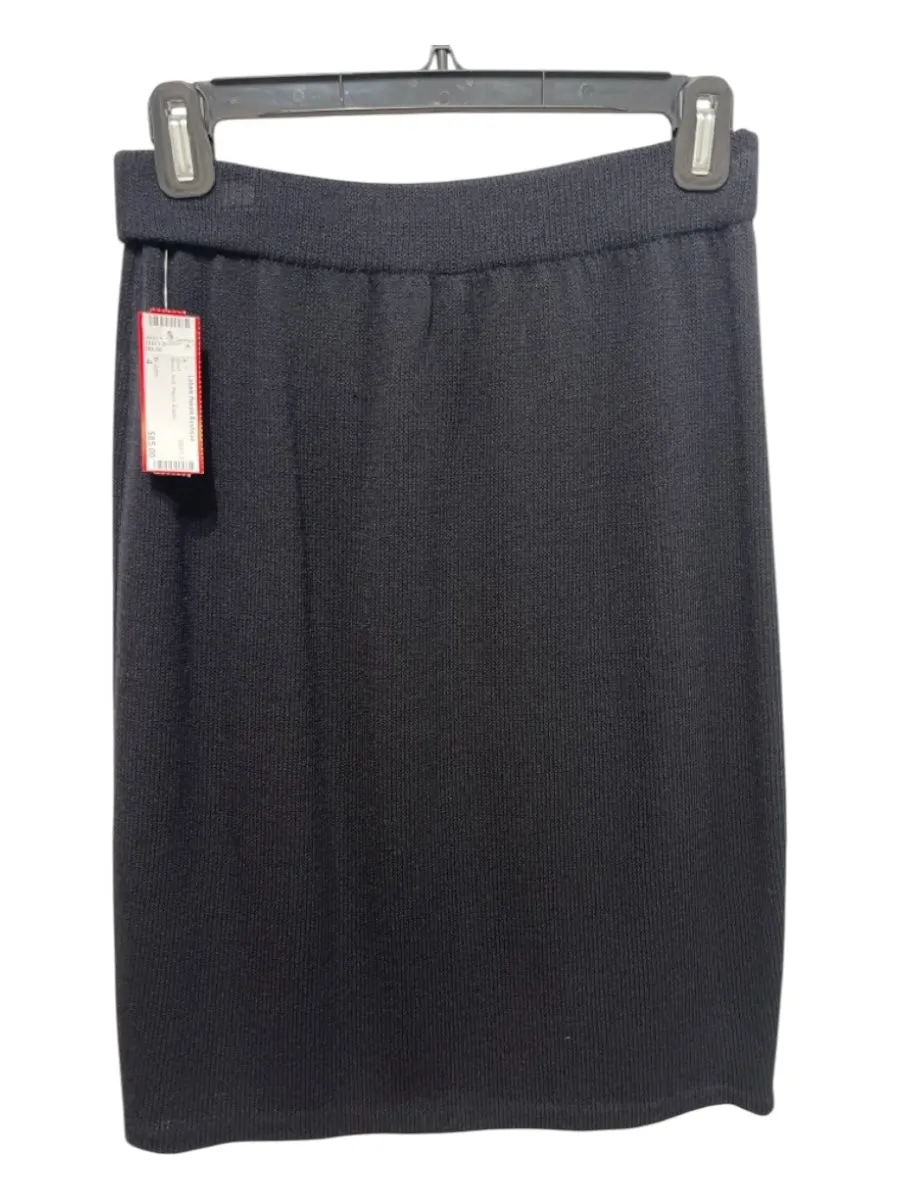 St John Size 4 Black Knit Pencil Elastic Skirt