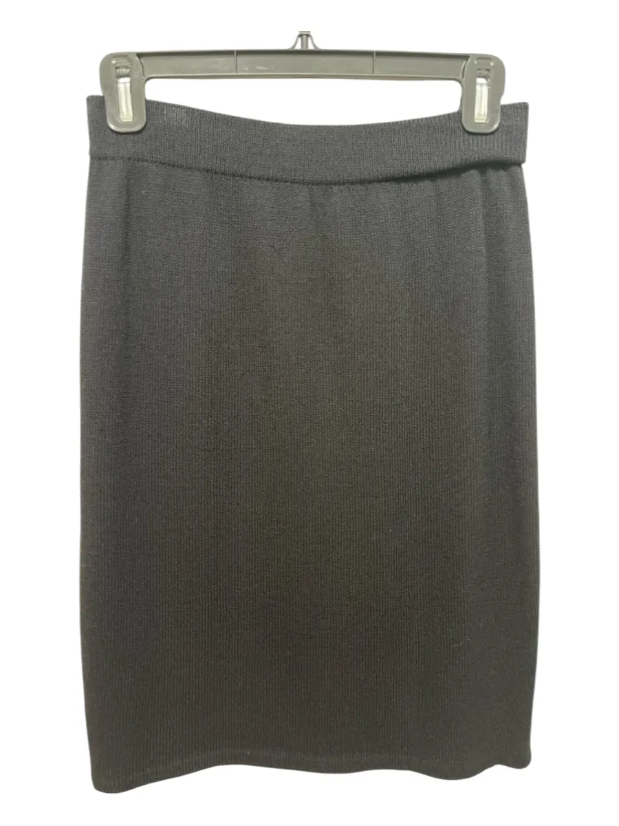 St John Size 4 Black Knit Pencil Elastic Skirt