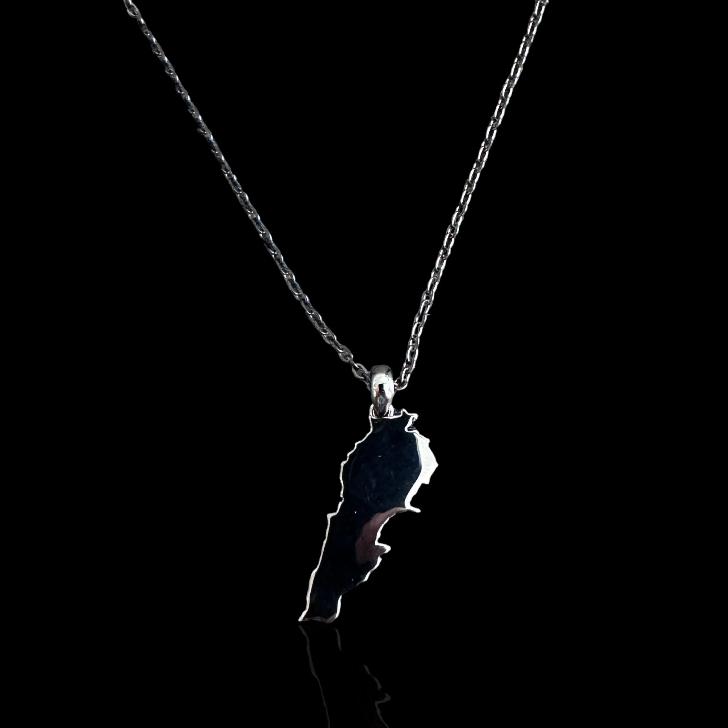 Sterling Silver Lebanon Map Necklace - Available in 3 Colors