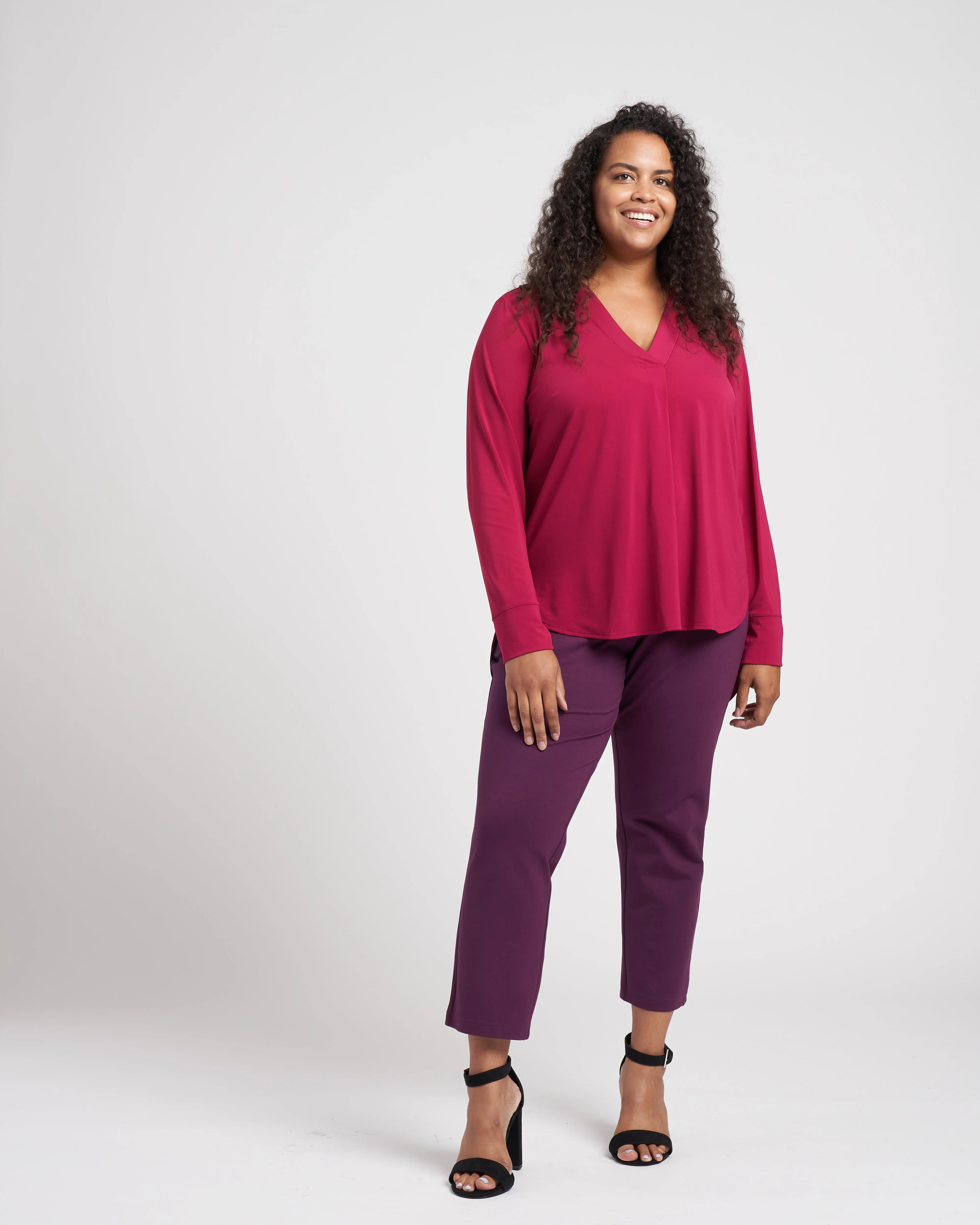 Swoop High-Low Jersey Tunic - Berry