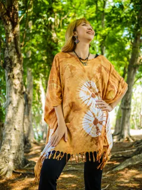 T0025- Hand Dyed Tunic Boho Kaftan Blouse Hippie Oversize Tops