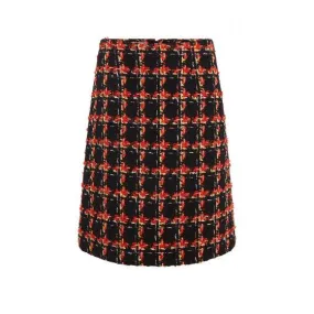 Tailored Check Tweed Skirt