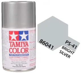 Tamiya 86041 PS-41 Bright Silver Polycarbonate Spray Paint 100ml TAM86041