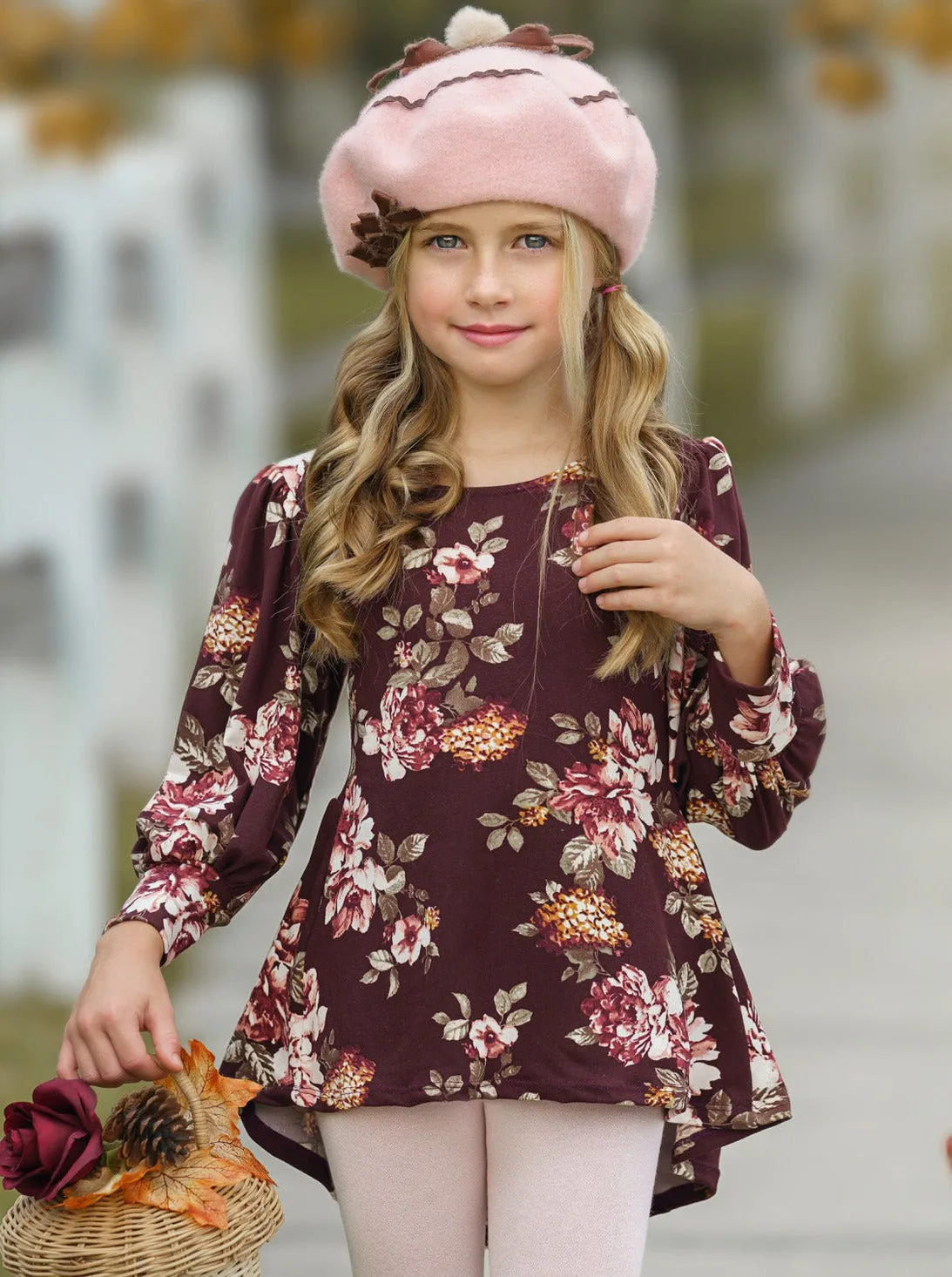 Think Of Me Floral Hi-Lo Tunic And Legging Set