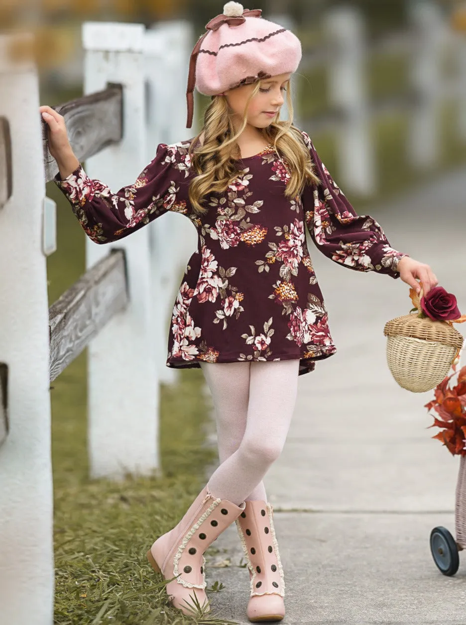 Think Of Me Floral Hi-Lo Tunic And Legging Set