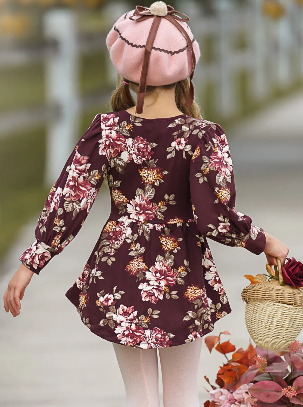 Think Of Me Floral Hi-Lo Tunic And Legging Set