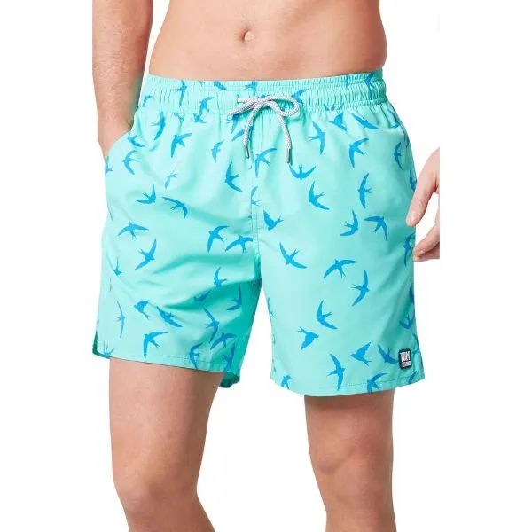 TOM & TEDDY - Men's Shorts  (Aqua Green Birds)