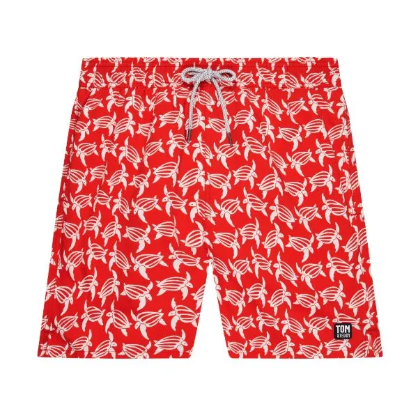 TOM & TEDDY - Men's Shorts  (Red & White Turtles)