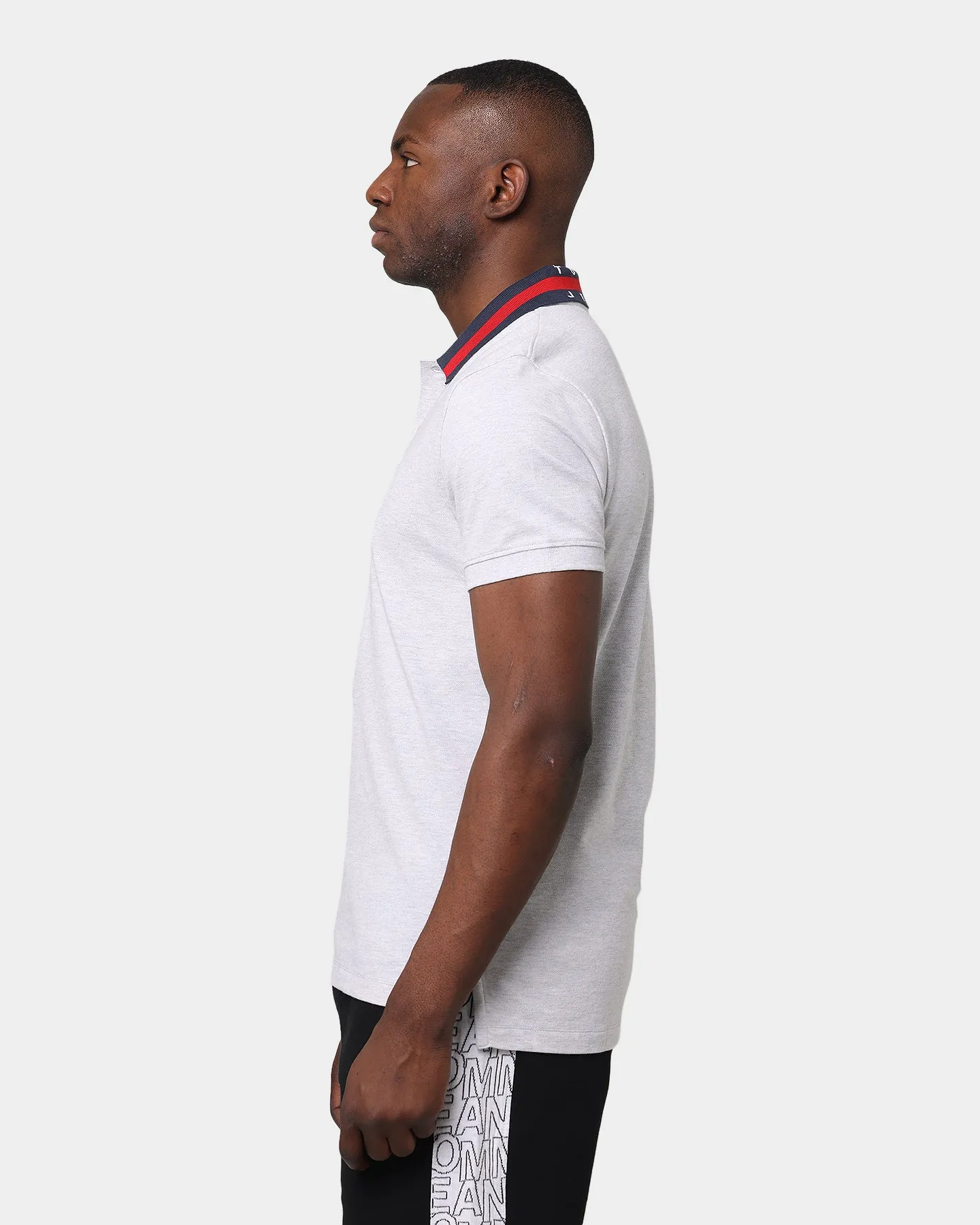 Tommy Jeans Flag Neck Polo Silver Grey Heather