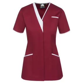 Tonia V-Neck Tunic | Maroon - White