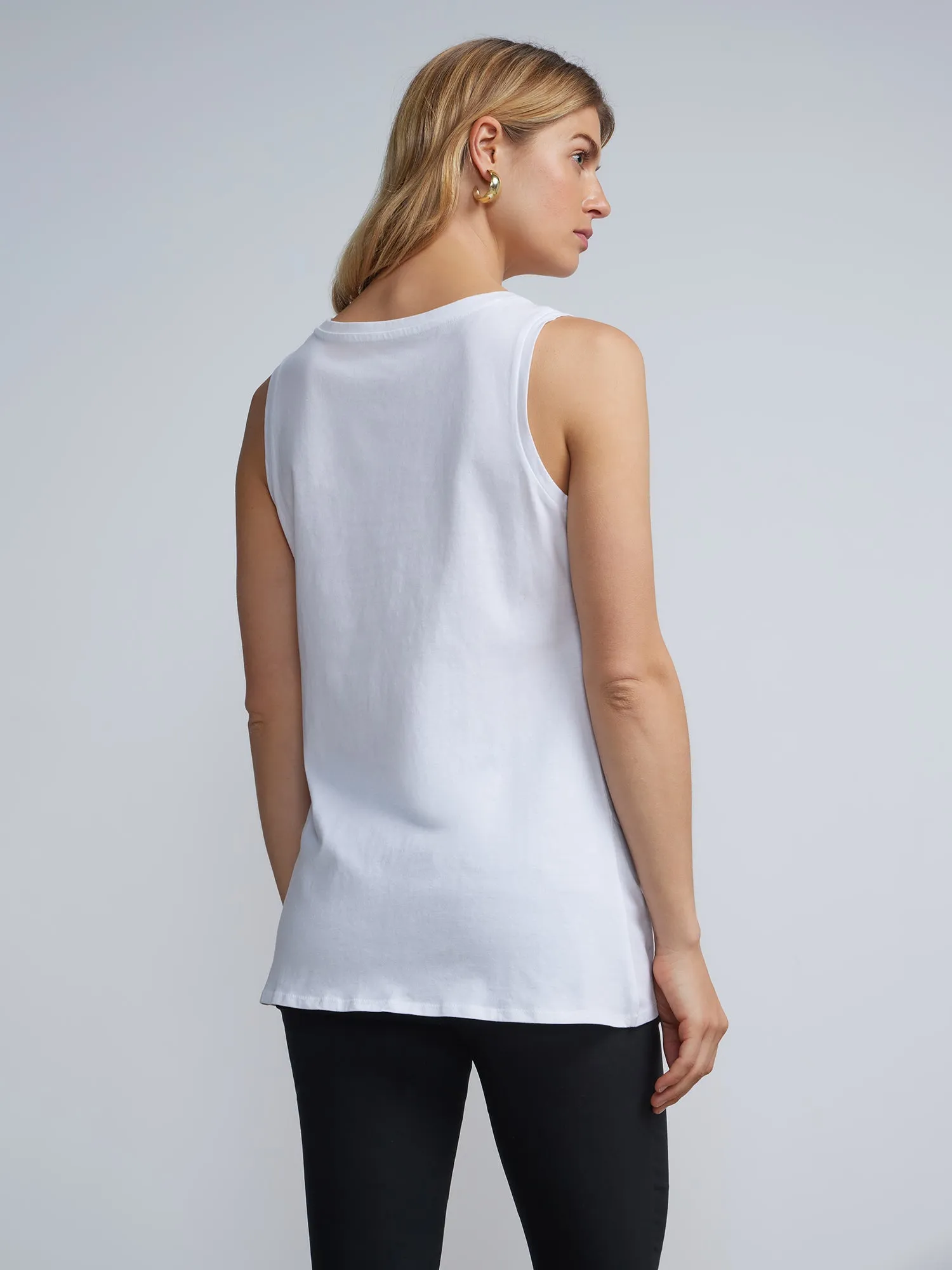 Twist-Front Sleeveless Tunic Top