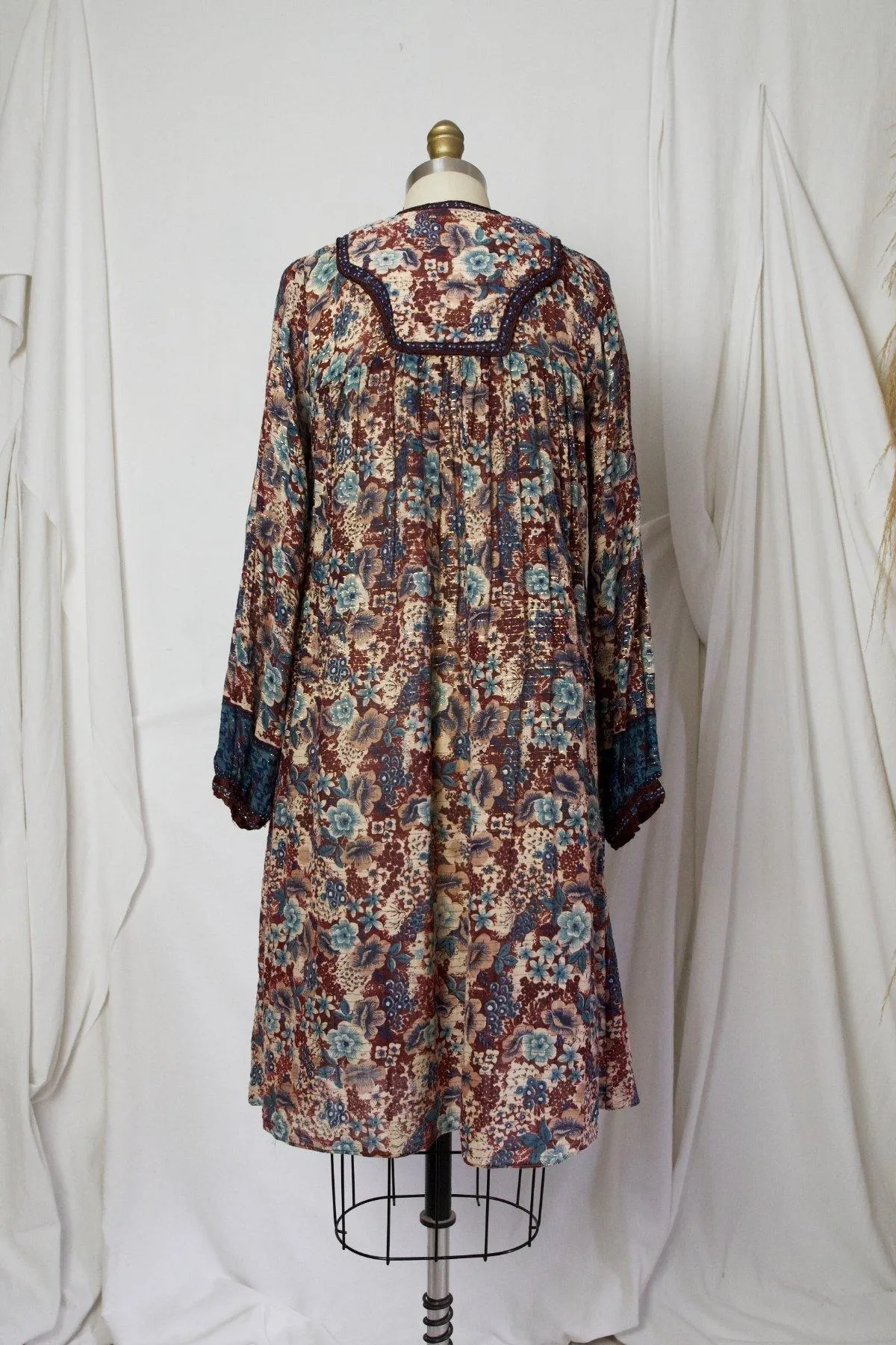 Vintage 70's Gauze Floral Dress