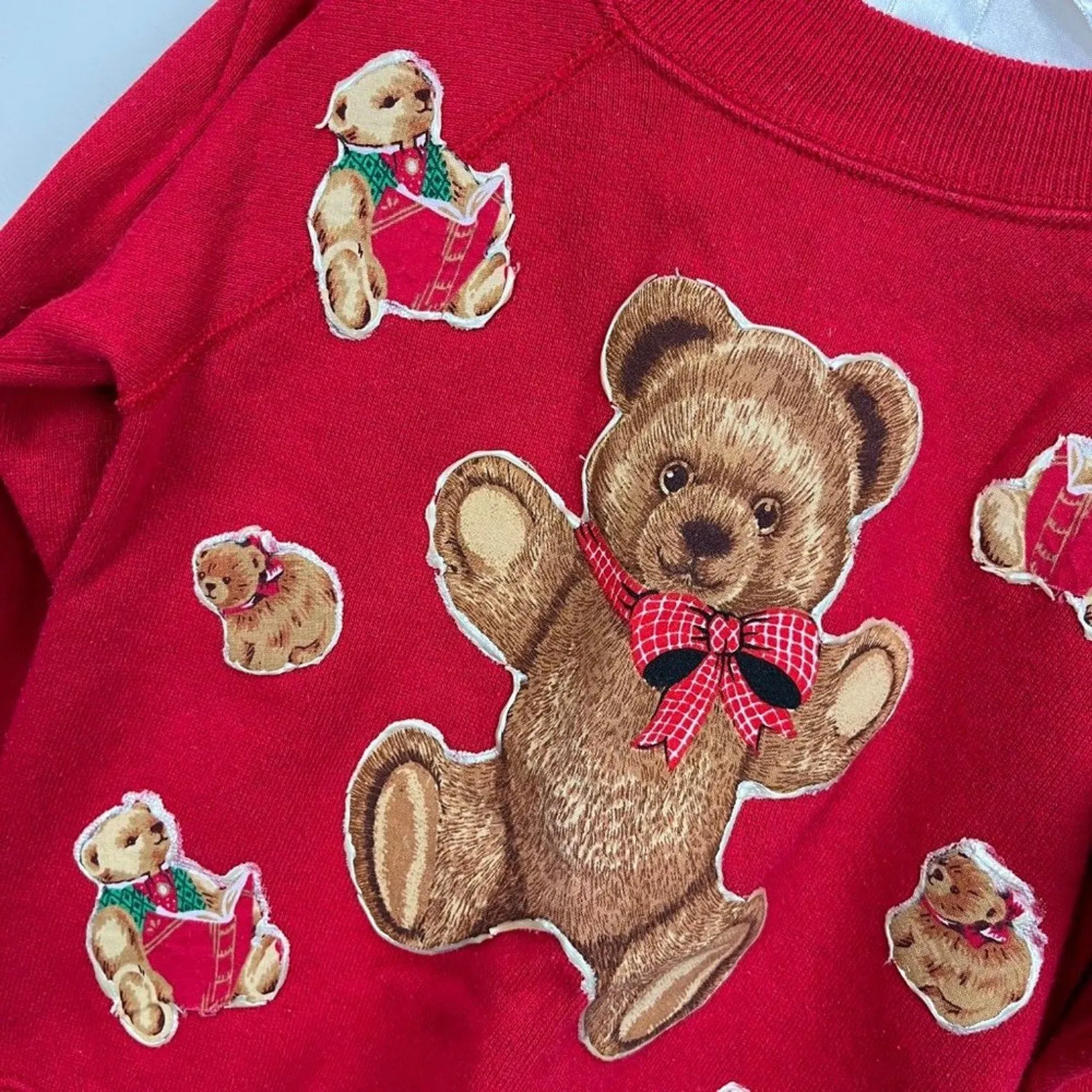 Vintage Hanes Red Teddy Bear Sweatshirt 4T USA