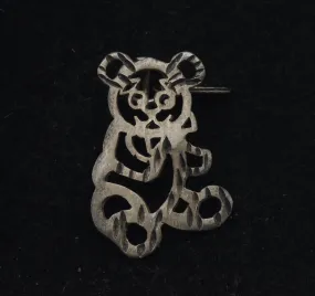 Vintage Sterling Silver Teddy Bear Pendant