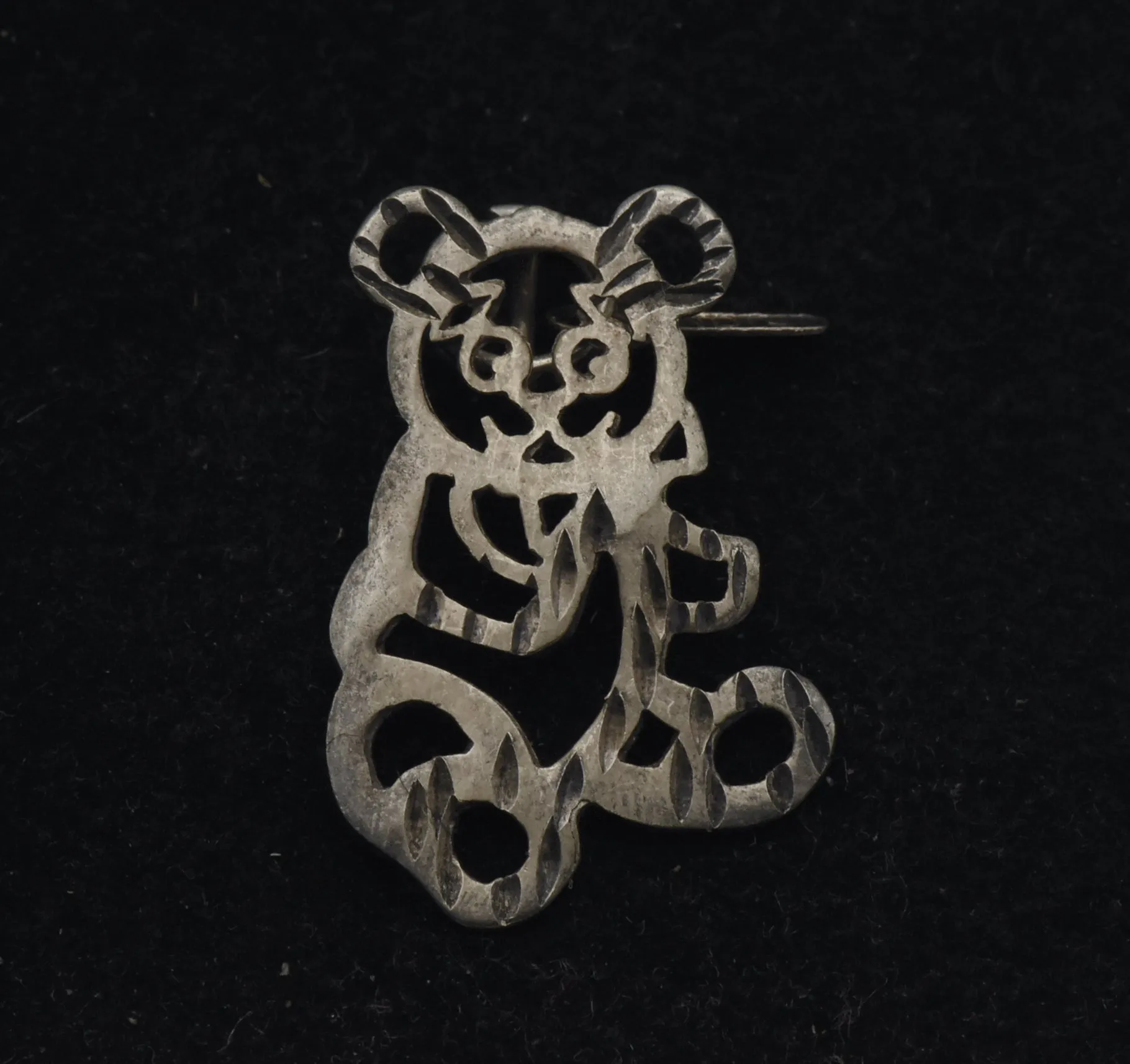 Vintage Sterling Silver Teddy Bear Pendant