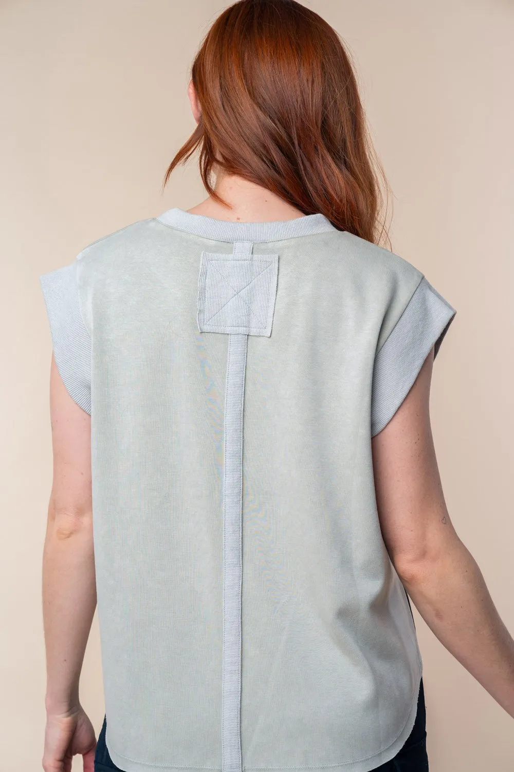 White Birch Washed Scuba Top