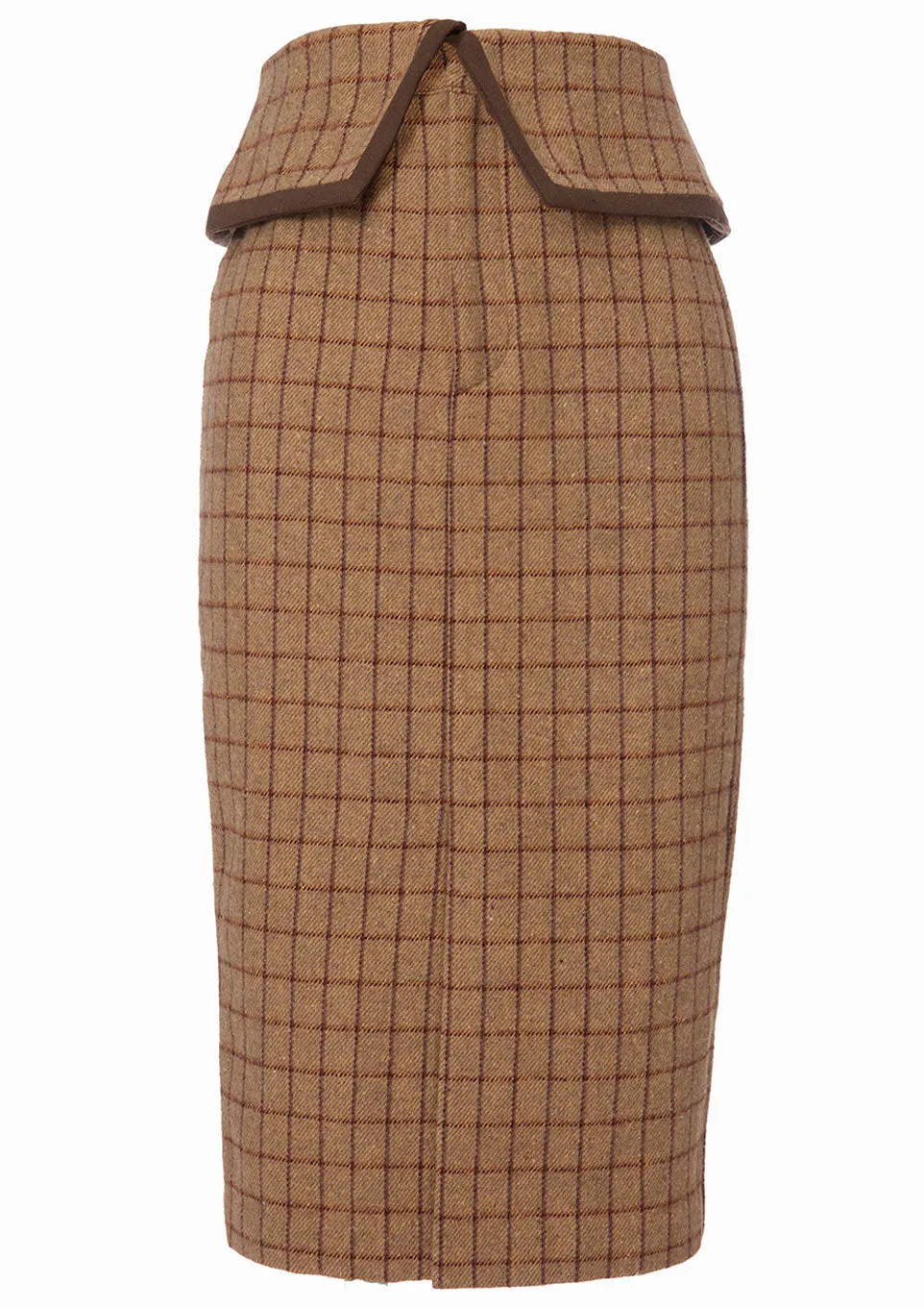 Windowpane pencil skirt