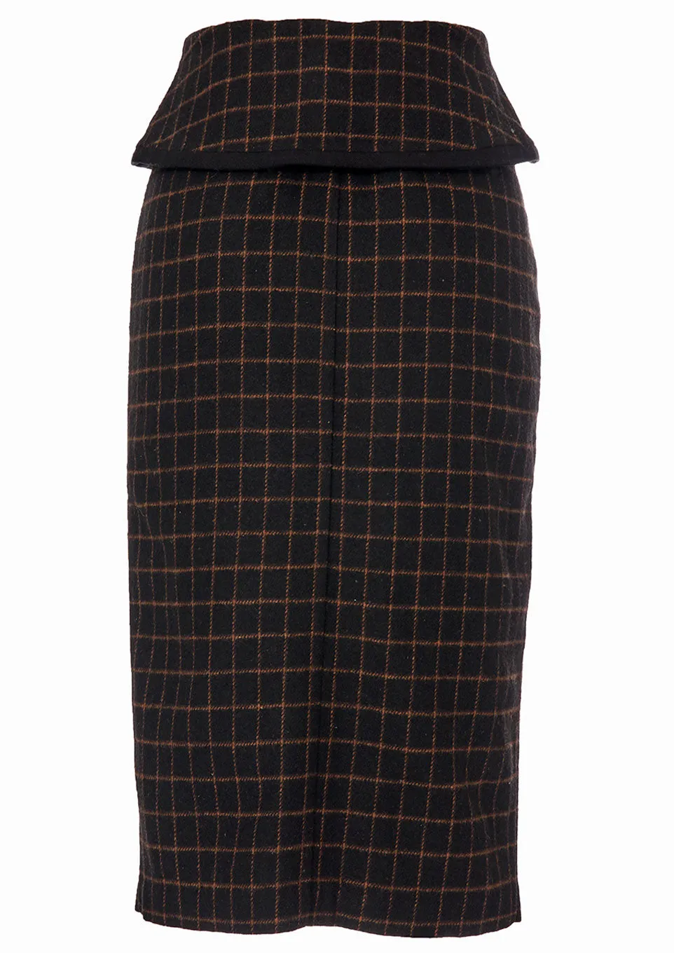 Windowpane pencil skirt