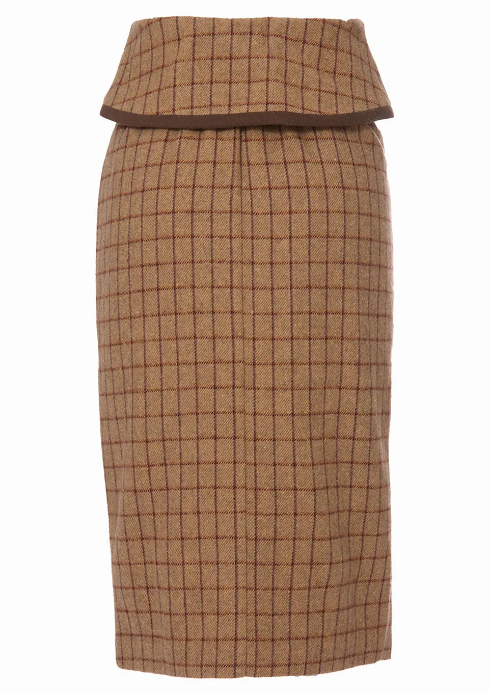 Windowpane pencil skirt