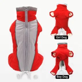 Winter Overalls for Dogs Warm Waterproof Pet Jumpsuit Trousers