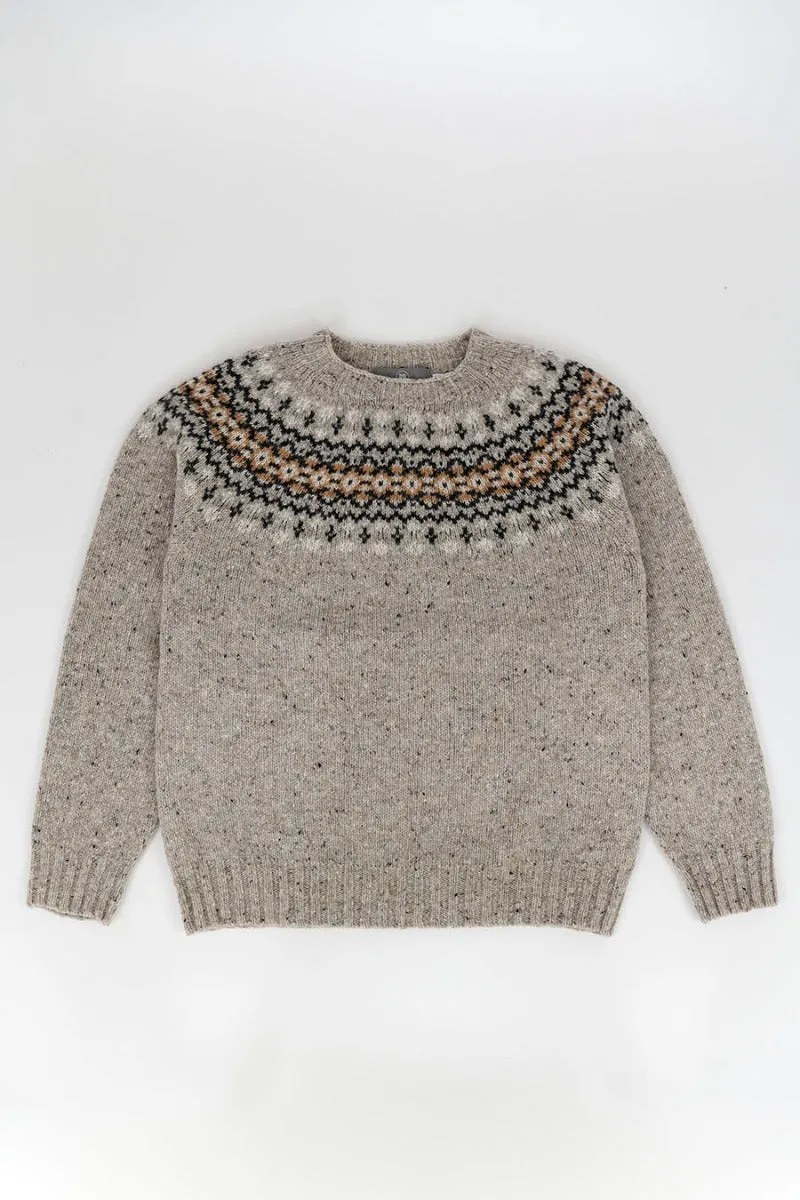 Womens Croft II Yoke Fair Isle Jumper - Grey