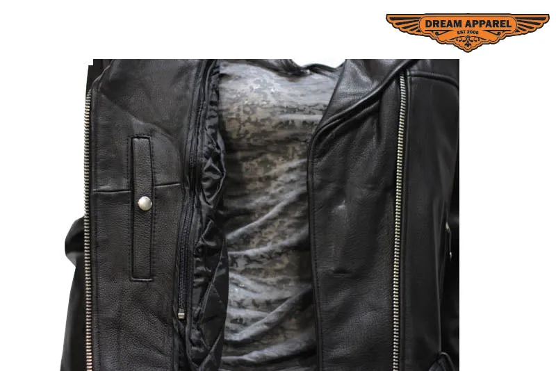 Womens Naked Cowhide Motorcycle Jacket