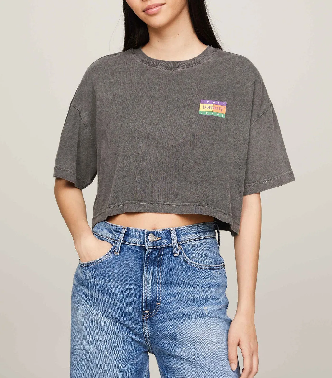 Women's Oversize Cropped Summer Flag Tee