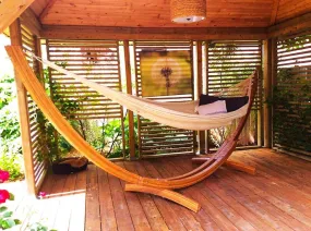 XL Thick Cord Mayan Hammock with Bamboo Stand