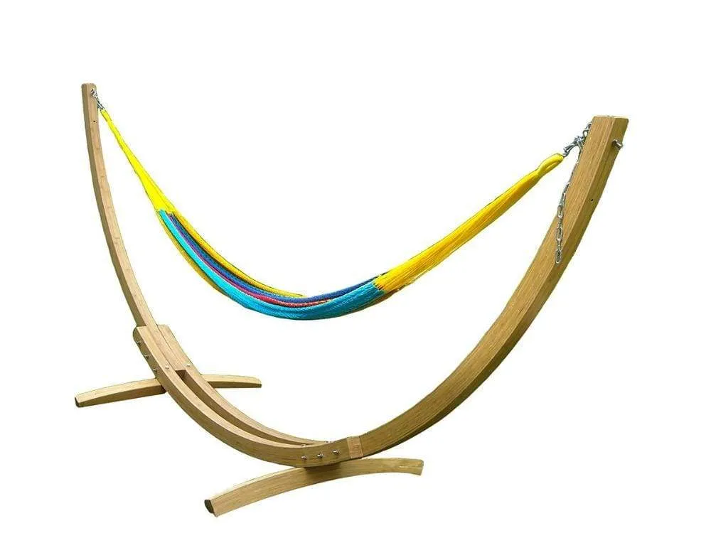 XL Thick Cord Mayan Hammock with Bamboo Stand