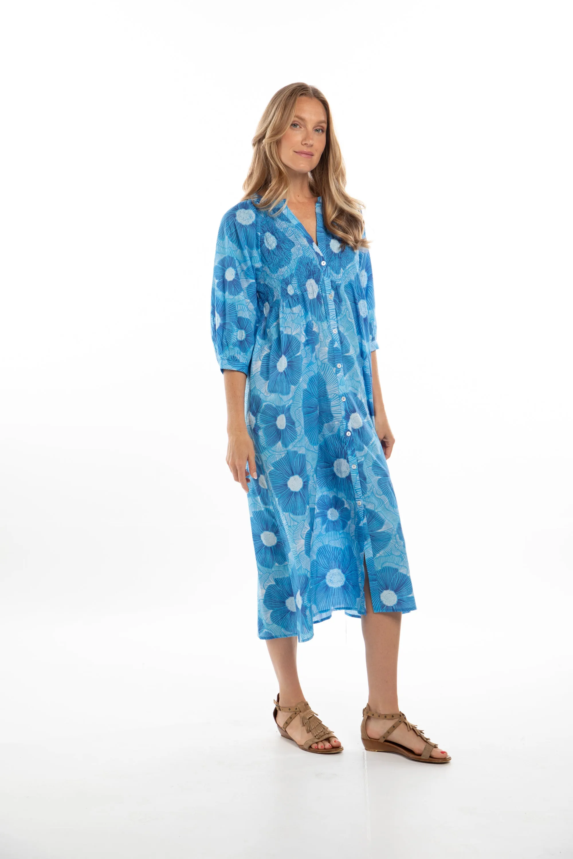 Yvette Shirt Dress. Blue